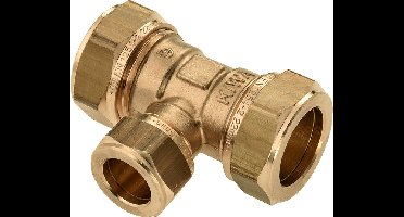 Bonfix knelkoppeling - T-stuk verlopend - 35mm x 28mm x 35mm - Messing