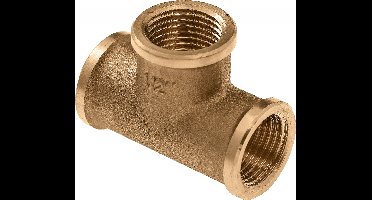 Bonfix messing t-stuk - 2 Binnendraad