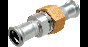 Bonfix Pressfitting RVS 316L 3-delige koppeling - vlakdichtend 1 x 22 - 2 x press - (m-profiel)