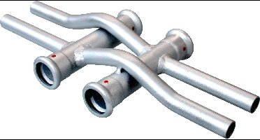 Bonfix Pressfitting staalverzinkt CV Kruisingpaar dubbel 18 x �15 - 4 x press - 4 x insteek - (m-profiel)