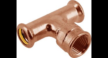 Bonfix Pressfitting roodkoper GAS T-koppeling 22x3/4x22 - press x lange binnendraad x press - (m-profiel)