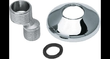 Bonfix Sanitaire aansluitkoppeling S-koppeling standaard 1/2 x 3/8 - met verchroomde rozet en fiberring