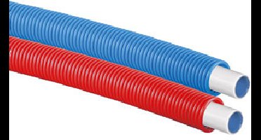 Uponor - Uni Pipe PLUS buis - 16mm - wit - in rode mantelbuis - 25mm x 20mm (Per Rol 75m)