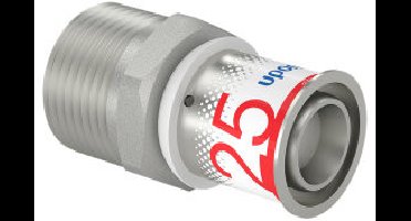 Uponor S-Press Plus draad koppeling - buitendraad x pers - 1" x 25mm - messing - Kiwa