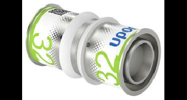 Uponor S-Press Plus koppeling - pers x pers - 32mm x 32mm - messing - Kiwa