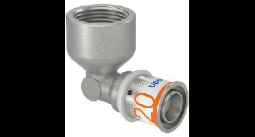 Uponor S-Press Plus schroef knie 90� - binnendraad x pers - 3/4" x 20mm messing - Kiwa