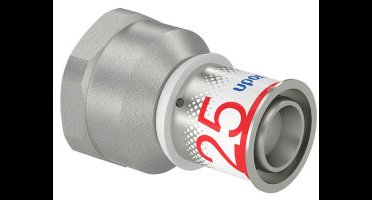 Uponor S-Press Plus schroef koppeling - binnendraad x pers - 1" x 25mm messing - Kiwa