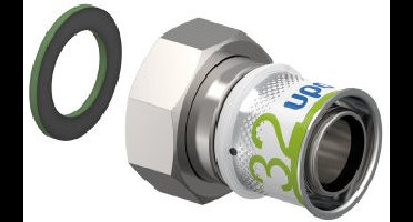 Uponor S-Press Plus schroef koppeling - Wartel - binnendraad x pers - 1-1/4" x 32mm - messing - Kiwa