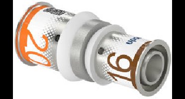 Uponor S-Press Plus verloop koppeling - pers x pers - 20mm x 16mm - messing - Kiwa
