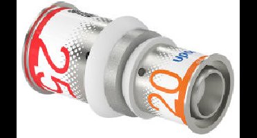 Uponor S-Press Plus verloop koppeling - pers x pers - 25mm x 20mm - messing - Kiwa