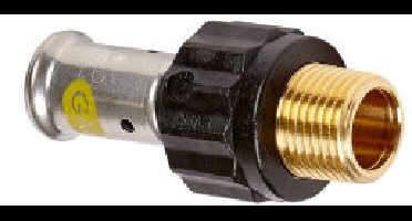 Henco - draad koppeling - gas - pers x buitendraad - 20mm x 3/4" - pvdf
