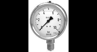 Glycerine Manometer 100mm Onder Aansluiting 0-6 Bar - RVS