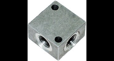 Verdeelblok alu. G3/8" (vierkant 4-voud)