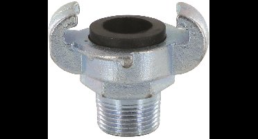 klauwkoppeling x buitendraad - met veiligheidsclip - 42mm x 3/4" - Staal