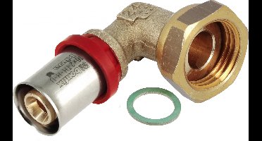 Bonfix 2-delige kniekoppeling - met losse klingerit ring 1/2 x 16 - binnendraad x alu-pers