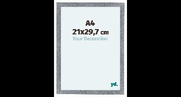 Fotolijst A4 - 21x29,7 cm - Aluminium - Geborsteld - MDF - Como