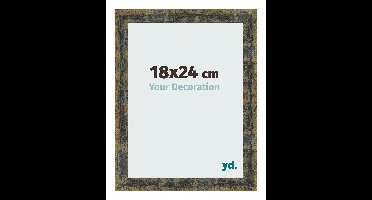 Fotolijst 18x24 cm - Blauw Goud Gemeleerd - MDF - Pisa