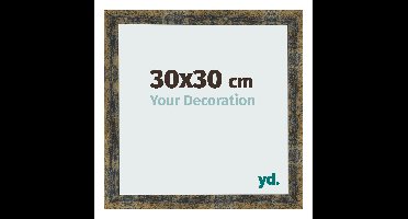 Fotolijst 30x30 cm - Blauw Goud Gemeleerd - MDF - Pisa