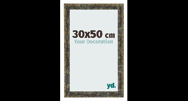 Fotolijst 30x50 cm - Blauw Goud Gemeleerd - MDF - Pisa