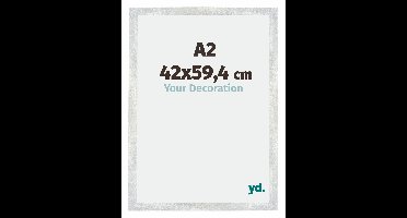 Fotolijst A2 - 42x59,4 cm - Zilver Glanzend Vintage - MDF - Mura