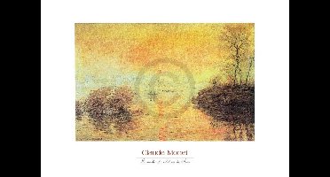 Kunstdruk Claude Monet - Le coucher du soleil la Seine 70x50cm