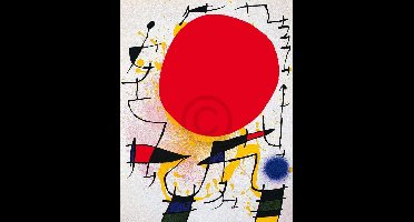 Kunstdruk Joan Miro - Le soleil rouge 60x80cm