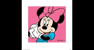 Kunstdruk Minnie Mouse - Pink 40x40cm