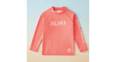 SunShield– Beschermend&Soepel– Kinder SurfShirt met Lange Mouwen en UPF 50+ Perzik Roze / 100 (3–4 jaar) | Educatief Speelgoed