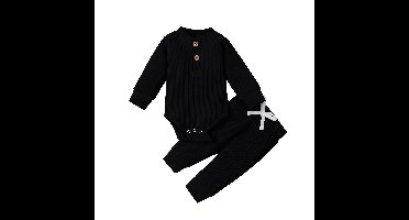 Mini Fashion™ – Comfortabel Baby Kledingset Zwart / 60 (0–3 maanden) | Educatief Speelgoed