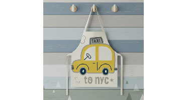 MiniChef™ – Speels&Vlekwerend– Kinder Schort M (5-8 jaar) / NYC Taxi | Educatief Speelgoed