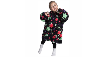HappySnug – Schattig en comfortabel – Kinderdeken met capuchon One Size (1-3 jaar) / Aardbei | Educatief Speelgoed