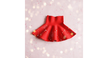 Girls Knitted Skirt– Comfort&Stijl– Kinder Rok Rood / Chevron Pearl / 130 (4–5 jaar) | Educatief Speelgoed