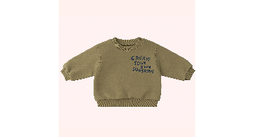 Mini Fashion™ -"Create your own Sunshine"- Sweater Olijfgloed / 90 (2-3 jaar) | Educatief Speelgoed