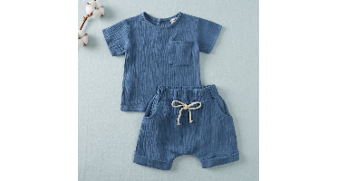 Baby Summer Outfit– Luchtig&Comfort– Kleding Set Blauw / 80 (9–12 maanden) | Educatief Speelgoed