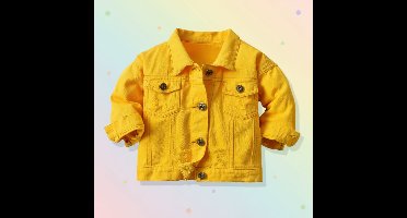 Candy Color Spijkerjas – Lichtgewicht Denim Jacket voor Kinderen Geel / 130 (5–6 jaar) | Educatief Speelgoed