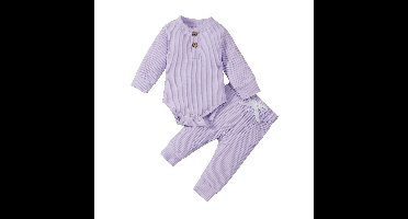 Mini Fashion™ – Comfortabel Baby Kledingset Paars / 100 (18–24 maanden) | Educatief Speelgoed