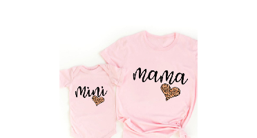 Mini Fashion™ - Mama&Dochter - Matchende Shirt&Romper Roze - Mama / Baby's 40 - (3-6 maanden) | Educatief Speelgoed