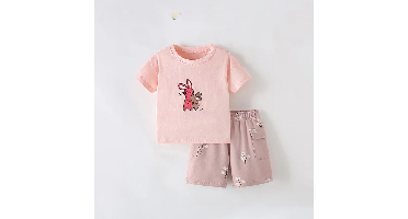 SunnyBloom – Zomer & Schattig – Matchende Zomerset Roze konijntje omhelzing / 110 (3-4 jaar) | Educatief Speelgoed