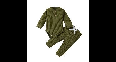 Mini Fashion™ – Comfortabel Baby Kledingset Legergroen / 70 (3–6 maanden) | Educatief Speelgoed