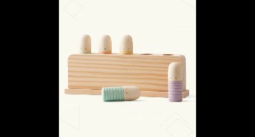 Color Spring– Spelend & Ontwikkelend – Sensorisch Houten Babyspeelgoed Pastel Houten Vingers | Educatief Speelgoed