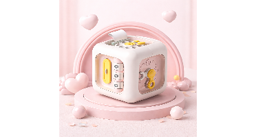 Cube Senses Toy™ - Leerzaam&Leuk - Kubus Zintuigen Speelgoed Lichtroze kubus | Educatief Speelgoed