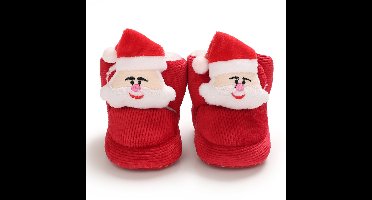 Mini Fashion™ - Kerst Kinder Pantoffels Rood - Kerstman / 23 (12-18 maanden) | Educatief Speelgoed
