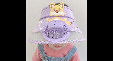 Mini Fashion™ - Houd Het Hoofd Koel - Ventilator Hoed Paars / 50-54cm (3-12 Jaar) | Educatief Speelgoed