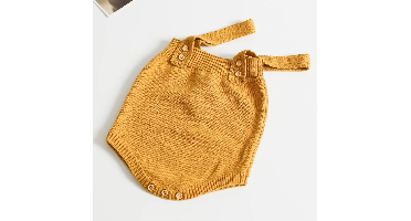 Mini Fashion™ - Schattige Gebreide Babyromper Gele romper / 60 (0-6 maanden) | Educatief Speelgoed