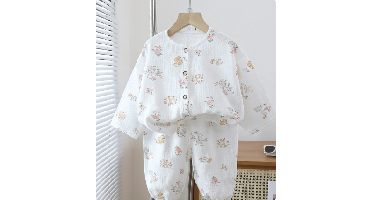 Mini Fashion™ - Luchtig Materiaal - Linnen Kleding Set Eekhoornkonijn / 80 (9-12 maanden) | Educatief Speelgoed