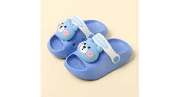 Mini Fashion– Vrolijk&Veilig– Polka Strand Slippers Blauwe Beer / 130 (12–18 maanden) | Educatief Speelgoed