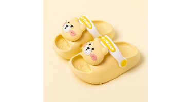 Mini Fashion– Vrolijk&Veilig– Polka Strand Slippers Gele Beer / 150 (2–3 jaar) | Educatief Speelgoed