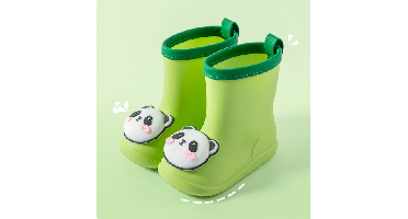 Mini Fashion™ - Waterdicht voor kinderen - Regenlaarzen Groene Panda / 14 (3-4 jaar) | Educatief Speelgoed