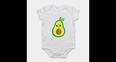 Mini Fashion™ - Matchen Met De Familie - Avocado T-shirt Wit Romper / Baby - (3 maanden) | Educatief Speelgoed