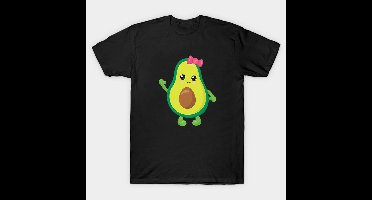 Mini Fashion™ - Matchen Met De Familie - Avocado T-shirt Zwart Avocado Met Strik / Volwassenen - 3XL | Educatief Speelgoed